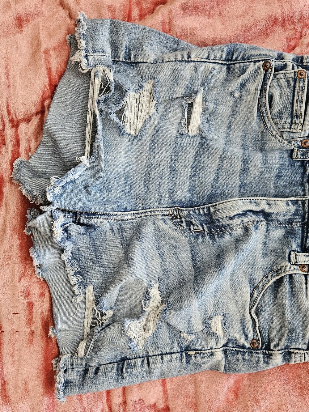 American Eagle Outfitters Light Blue Distressed Cutoff Denim Shorts